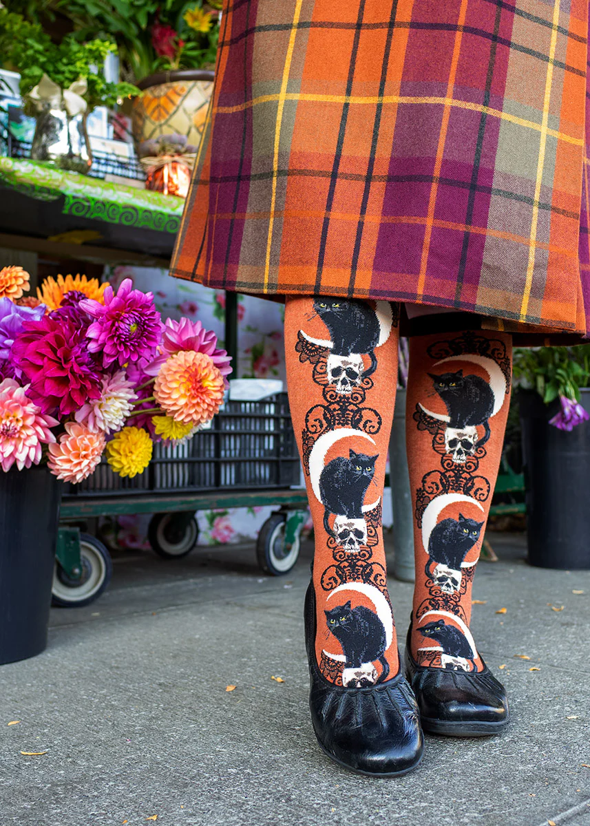 Black Cat Moon Knee Socks - Image 4