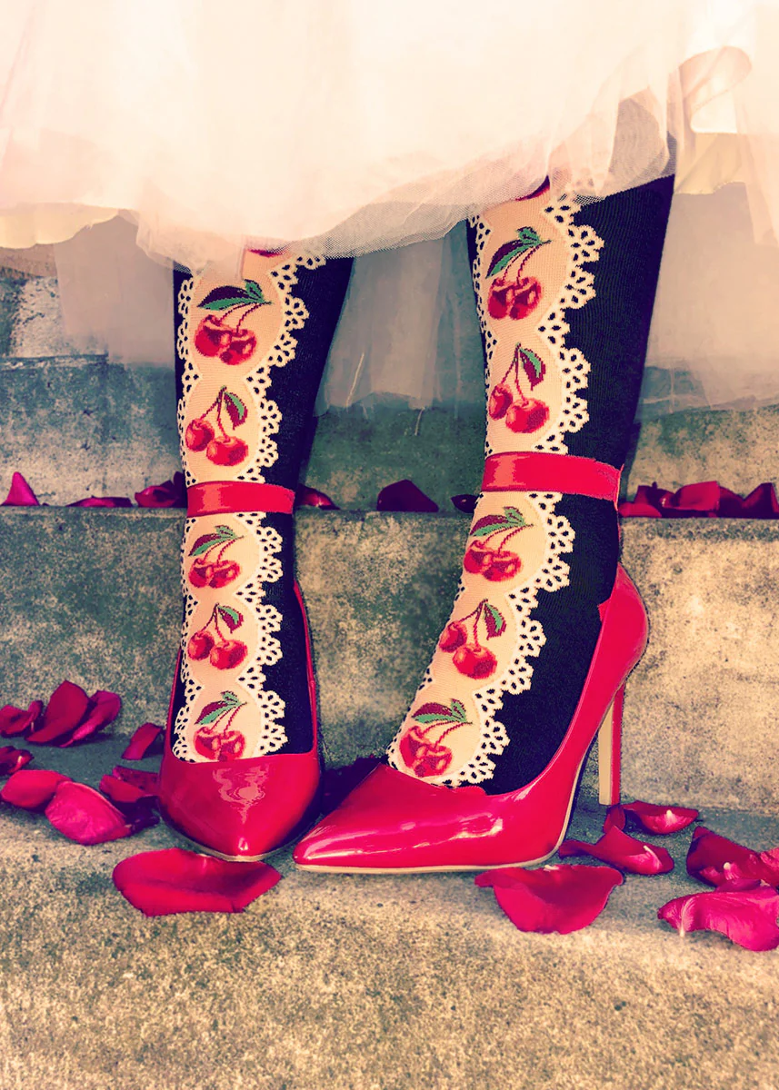 Cherries & Lace Knee Socks - Image 3
