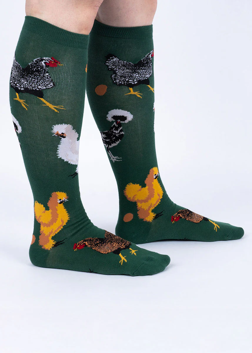 Chicken Flock Knee Socks