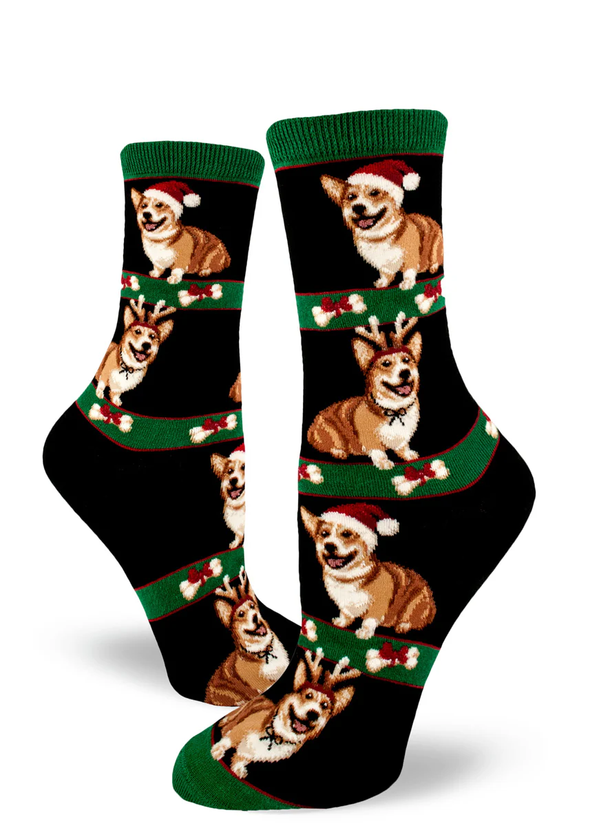 Corgi Christmas Crew Socks