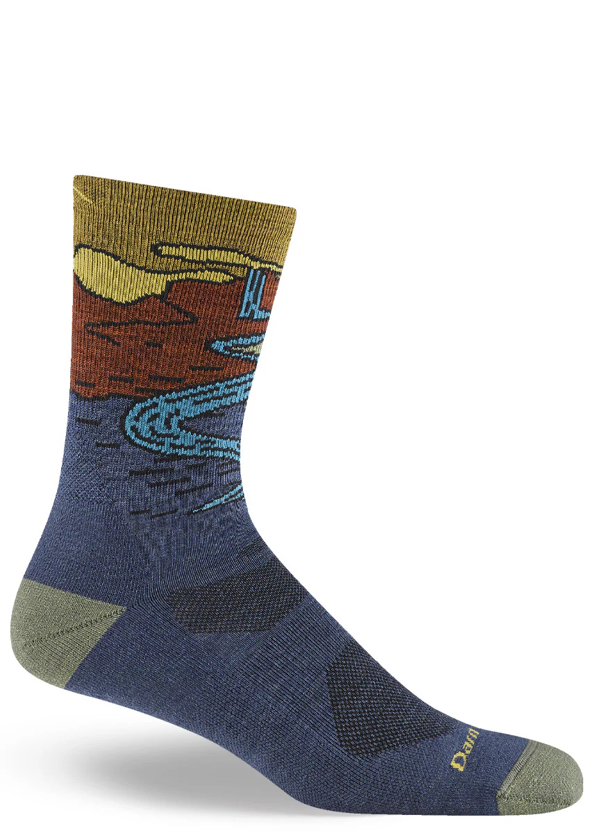 Men's Denim Waterfall Light Cushion Wool Hiking Socks