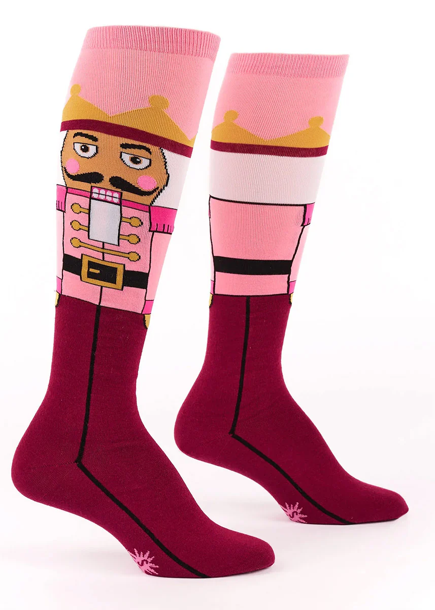 Pink Nutcracker Knee Socks