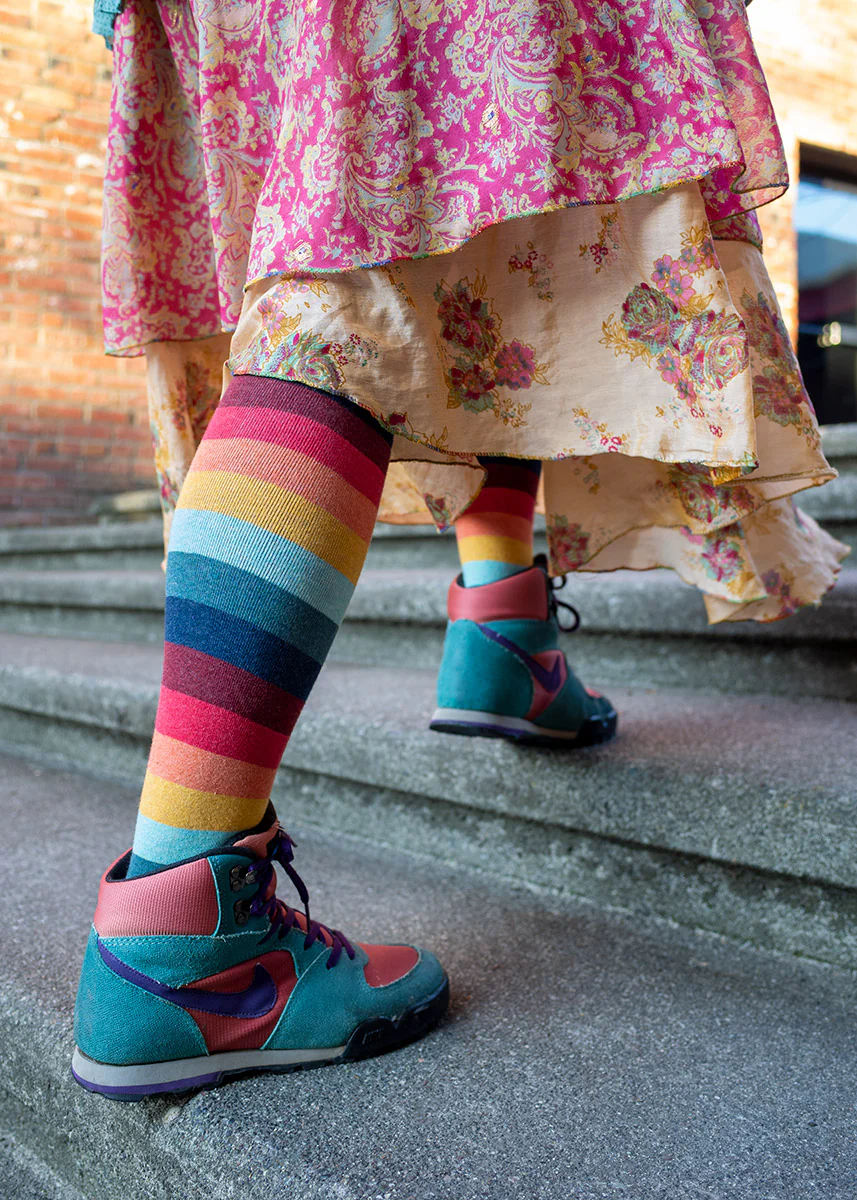 Retro '70s Stripe Knee Socks - Image 2