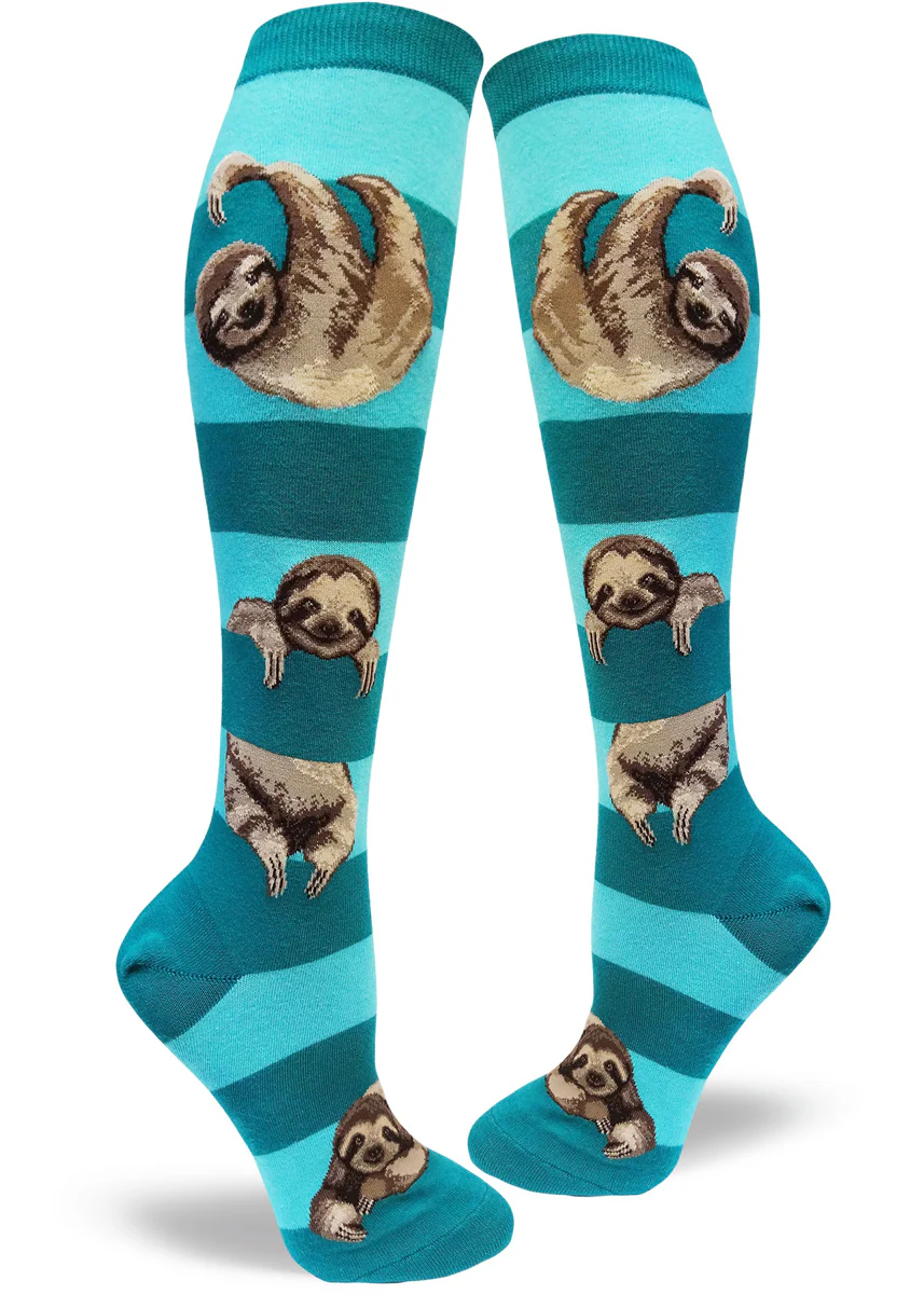 Sloth Stripe Knee Socks - Image 2