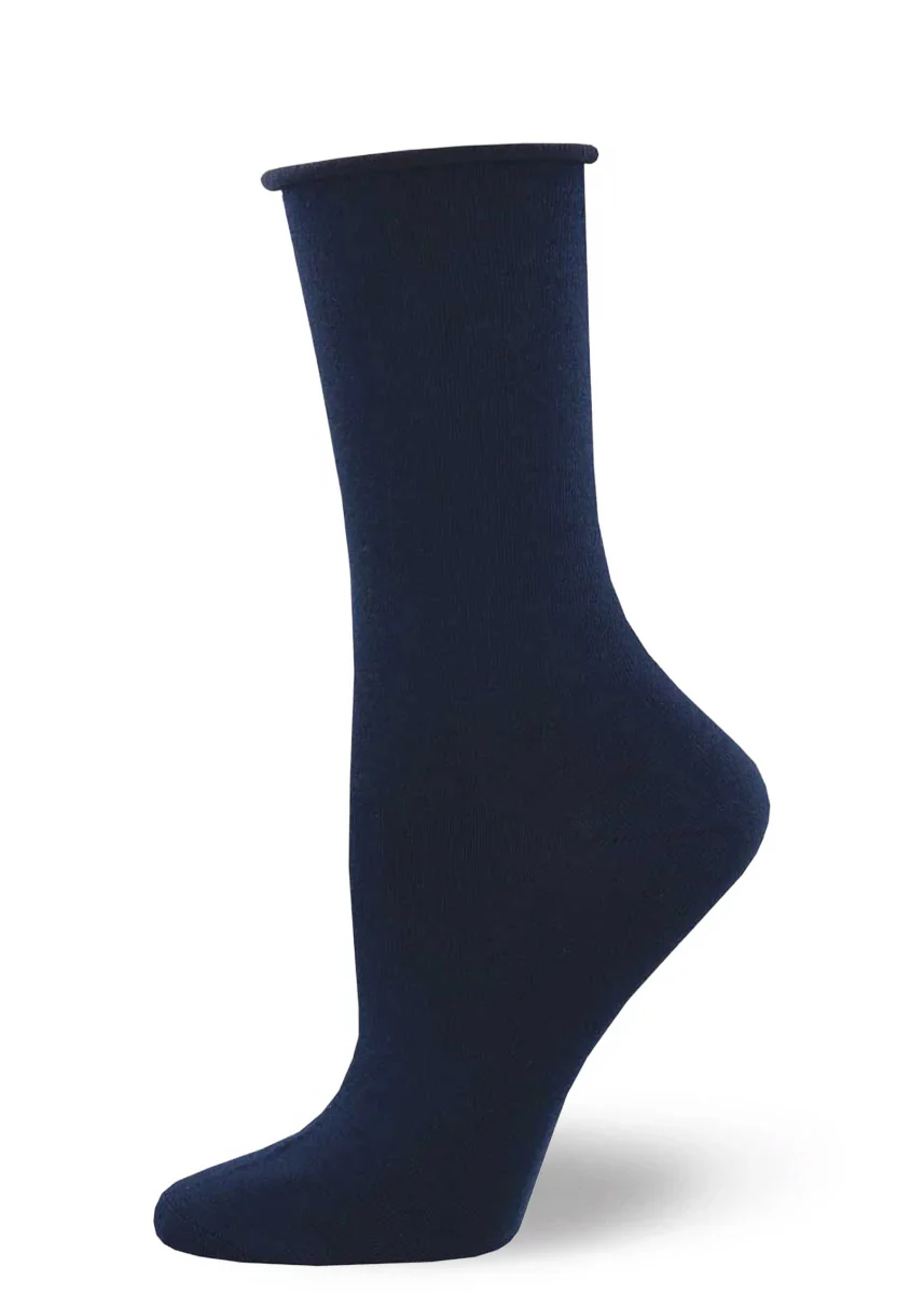 Solid Roll-Top Bamboo Socks - Image 6