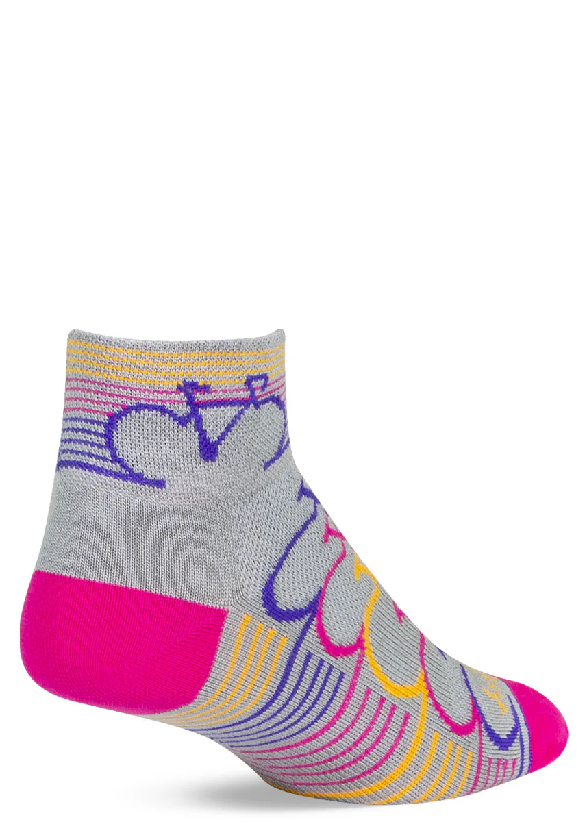 Striped Bikes Athletic Socks
