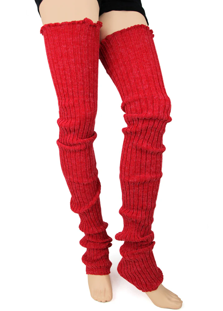 Thigh-High Ribbed Leg Warmers - Image 3